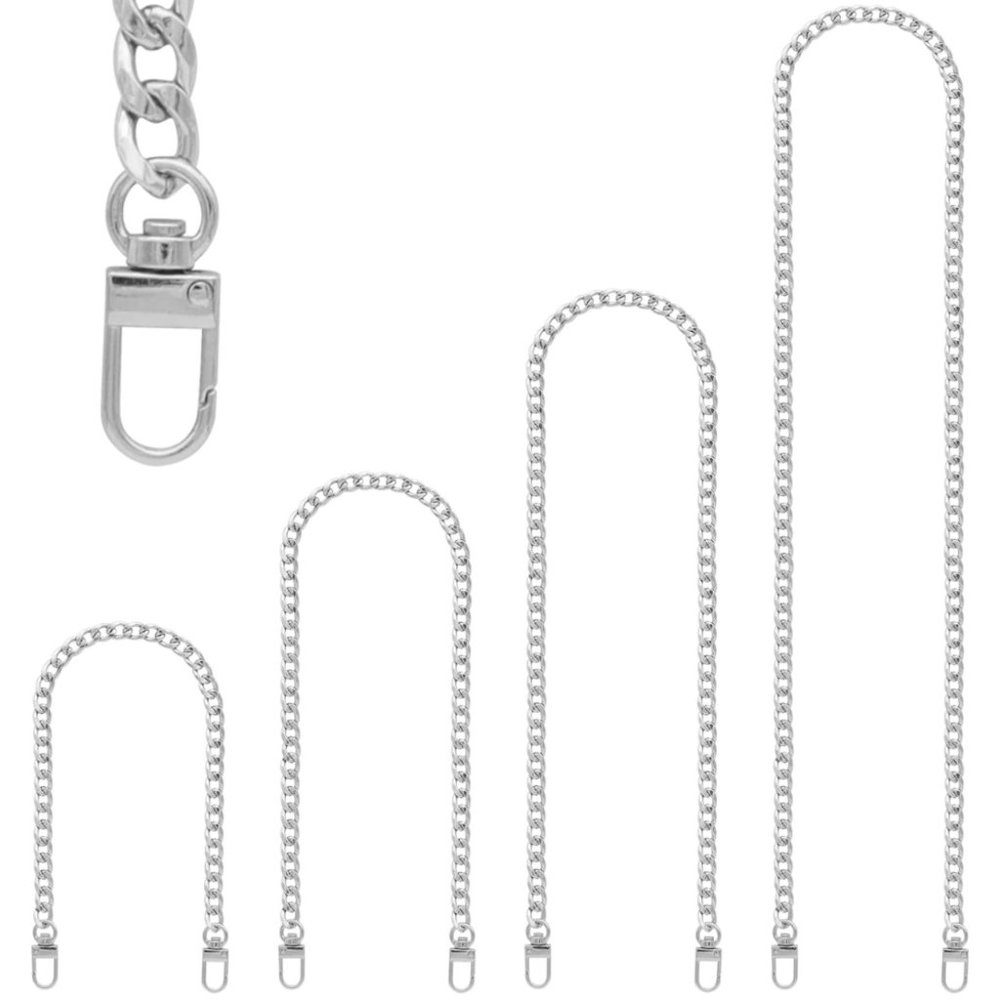 Set of Four SILVER Tone Purse Chains Shoulder/Crossbody/Wristlet - UNBRANDED
